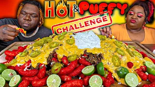 HOT N' PUFFY NACHOS CHALLENGE!!! |  HASHTAG THE CANNONS 100K | MUKBANG EATING SHOW!!
