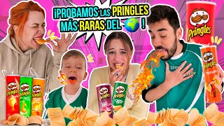 ESPAÑOLES PRUEBAN las PRINGLES más RARAS del MUNDO 😱 PRINGLES CHALLENGE - Familia Carameluchi