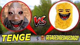 Drone Catches TENGE TENGE vs Gegagedigedagedago IN REAL LIFE!! (CURSED CHICKEN NUGGET)