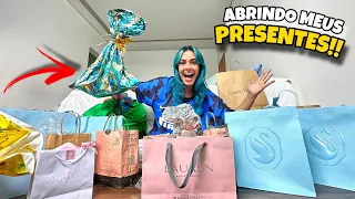 ABRINDO OS PRESENTES QUE GANHEI DE ANIVERSÁRIO!!!