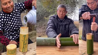 Making Bamboo Bottle For Grandmother | DIY Ideas