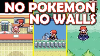 Pokemon without any Pokemon! Hacking Pokemon Fire Red without Pokemon + No Walls Glitchy Challenge