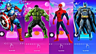 Captain America - Hulk - Spiderman - Batman | Tiles Hop EDM Rush