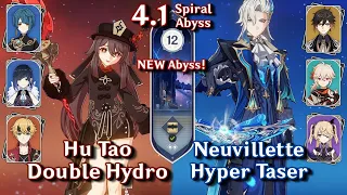 NEW SPIRAL ABYSS 4.1! C0 Neuvillette Taser & C0 Hutao Double Hydro | Spiral Abyss 4.1 - Floor 12  9⭐