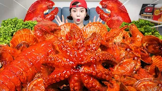 [Mukbang ASMR] Seafood FLEX ⚡ Octopus 🐙 Lobster 🦞 scallops Seafoodboil Recipe Eatingshow Ssoyoung