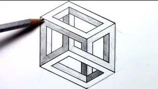 How-to-draw an Optical Illusion - Escher Cube