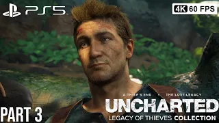 UNCHARTED 4 PS5 REMASTERED Gameplay Walkthrough Part 3 [4K 60FPS] - No Commentary