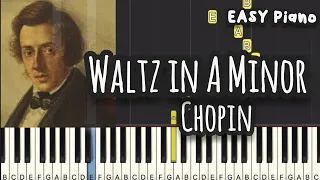 Chopin - Waltz in A Minor (Easy Piano, Piano Tutorial) Sheet