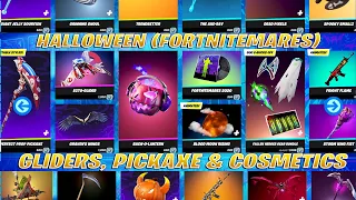 All Halloween(Fortnitemares) Pickaxe, Gliders, Back Blings & Wraps! Item Shop Fortnite