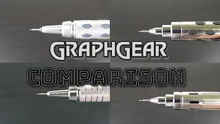 Pentel GRAPHGEAR pencil comparison