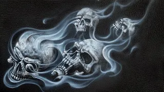 Airbrushing a Skull & Smoke Flames using AirShot templates