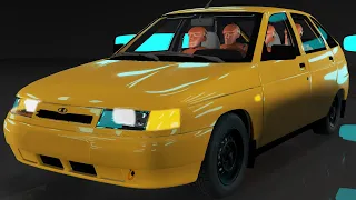 Vaz 2112 crash-test с манекенами в BeamNG.drive