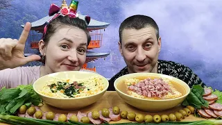 МУКБАНГ ЛАПША РАМЕН С КОЛБАСНОЙ НАРЕЗКОЙ | MUKBANG RAMEN NOODLES WITH SAUSAGE SLICES #мукбанг