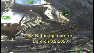 Übersicht mit Betonage B3 unterer Bereich | 8.2.2023 | #S21 #stuttgart21