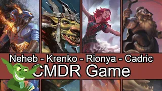 Red means love... or fire! Neheb vs Krenko vs Rionya vs Cadric #edh #cmdr game play