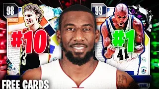 RANKING THE TOP 10 BEST FREE CARDS IN NBA 2K24 MyTEAM!!