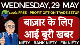 NIFTY PREDICTION AND BANKNIFTY ANALYSIS FOR WEDNESDAY, 29 MAY 2024 | BANK NIFTY TOMORROW ANALYSIS