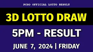 3D LOTTO RESULT 5PM Draw June 7, 2024 PCSO Swertres Lotto Result Today 2nd Draw afternoon