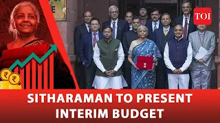 Budget Speech 2024: FM Nirmala Sitharaman poses with her team ahead of Interim Budget 2024 | TOI