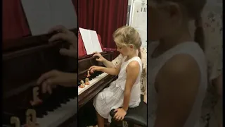 Chords and  Inversions . Piano lesson with beginner student . Teacher- Irina Mints