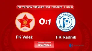 Izvještaj: BHT Premijer liga / 7. kolo / FK Velež - FK Radnik  0:1