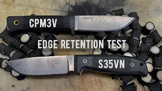 S35VN versus CPM3V edge retention test