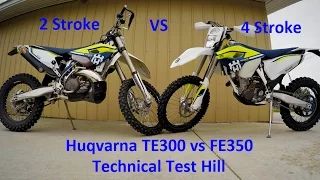 Husqvarna TE300 vs FE350 Technical Test Hill
