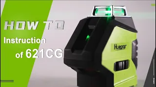 How to use the Huepar 621CG Laser Level with 2 Plumb  Dots Angle