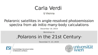 Carla Verdi - Polaronic satellites in angle-resolved photoemission spectra