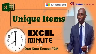 Excel Minute with Dan Karo Ezuzu - 'UNIQUE ITEMS"