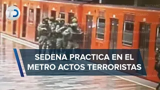 En Metro de CdMx, Sedena practica 'desarme' de ataques terroristas