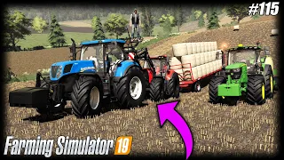 ㋡ POSTĘPOWY ROLNIK  ▶ＦＳ １９◀ HOLOWANIE CASE, PRACA na dwa ZESATWY, wyciągamy CIĄGNIK POD GÓRKI,