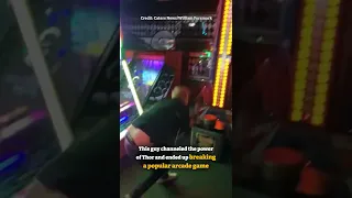 Man breaks hammer arcade game with superhuman strength