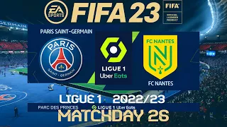 FIFA 23 PSG vs Nantes | Ligue 1 22/23 | PS4 | PS5 Full Match