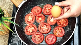 Just add eggs to 2 tomatoes! 🔝Quick breakfast in 5 minutes! Healthy and delicious recipe