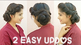 2 Easy Messy Bun Updo Hairstyles ★ DIY Quick Summer Updo Hairstyles For Long/Medium Hair