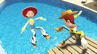 Jessie vs Woody from Toy Story in GTA 5 Epic Ragdolls | Funny moments vol.1 (Euphoria Physics)