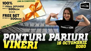 Ponturi pariuri sportive 16.10.2020