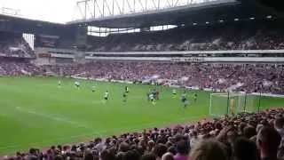 West Ham fan takes Spurs free kick - Tottenham away fans