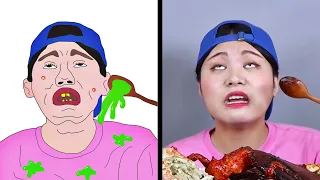 Spicy Seafood Boil Lobster Mukbang 대왕 랍스터 매운 해물찜 먹방 DONA - Drawing Meme