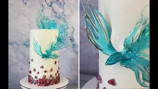 Карамельная птица на торте! Съедобный декор
