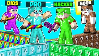 ¡DESAFIO de LUCKY BLOCKS NOOB VS PRO VS HACKER!⚔️😂❓en MINECRAFT con SILVIOGAMER, PANCRACIO y PERMON