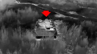 Ukrainian Drone Spots BMP-1 With Hatch Left Open