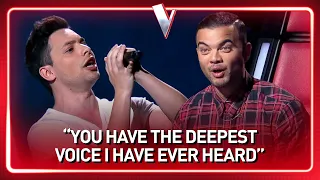 This guy's INSANE DEEP voice SHOCKS The Voice coaches | Journey #120