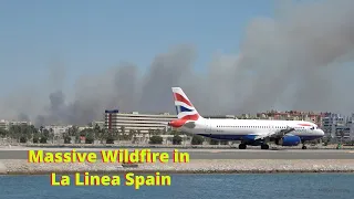 Massive Wild Fires in Spain Create a Chilling Backdrop for this British Airways Flight