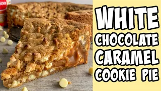 White Chocolate Caramel Cookie Pie! Recipe tutorial #Shorts