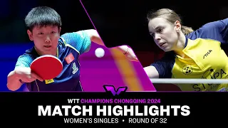 Sun Yingsha vs Linda Bergstrom | WS R32 | WTT Champions Chongqing 2024