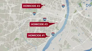 St. Louis police investigating 3 separate homicides Monday night