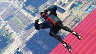 GTA 5 Random And Funny Fails #42 - (Spiderman Miles Morales - Epic Highest Falls)