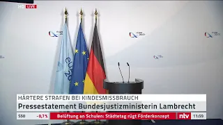 LIVE: Kindesmissbrauch gilt nun als Verbrechen - Justizministerin Lambrecht zu höheren Strafen